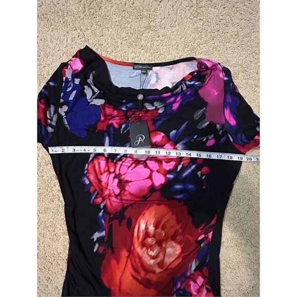 š Adrianna Papell floral cowl drapeāneck knit top sizeā L BIN P - Picture 8 of 11